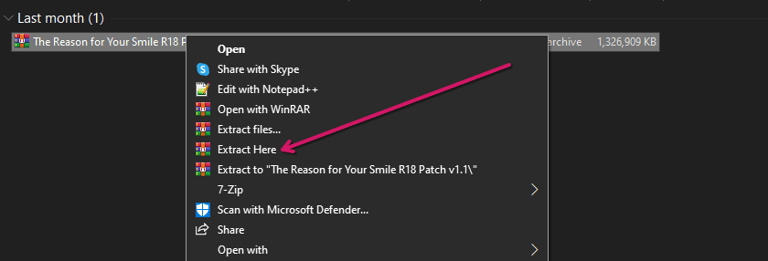 Extracting the patch file