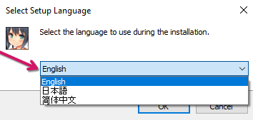Selecting patch language