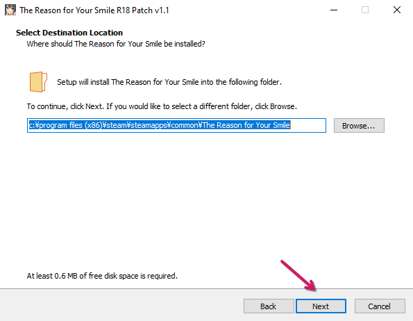 Choosing installation directory
